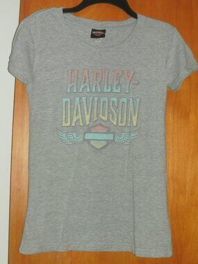 Authentic Harley Davidson Badlands Wall SD Gray Scoop Neck T-Shirt women size S